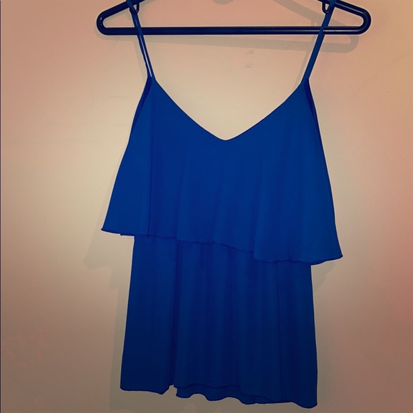 Lovely Day - Blue dressy tank top w/ built in bra - Picture 1 of 4